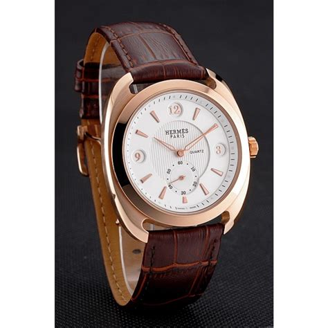 hermes dressage white dial rose gold case brown|Hermes Dressage White Dial Rose Gold Case Brown Leather Strap.